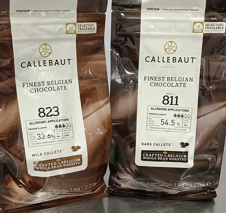 bolsas de chocolate belga materia prima